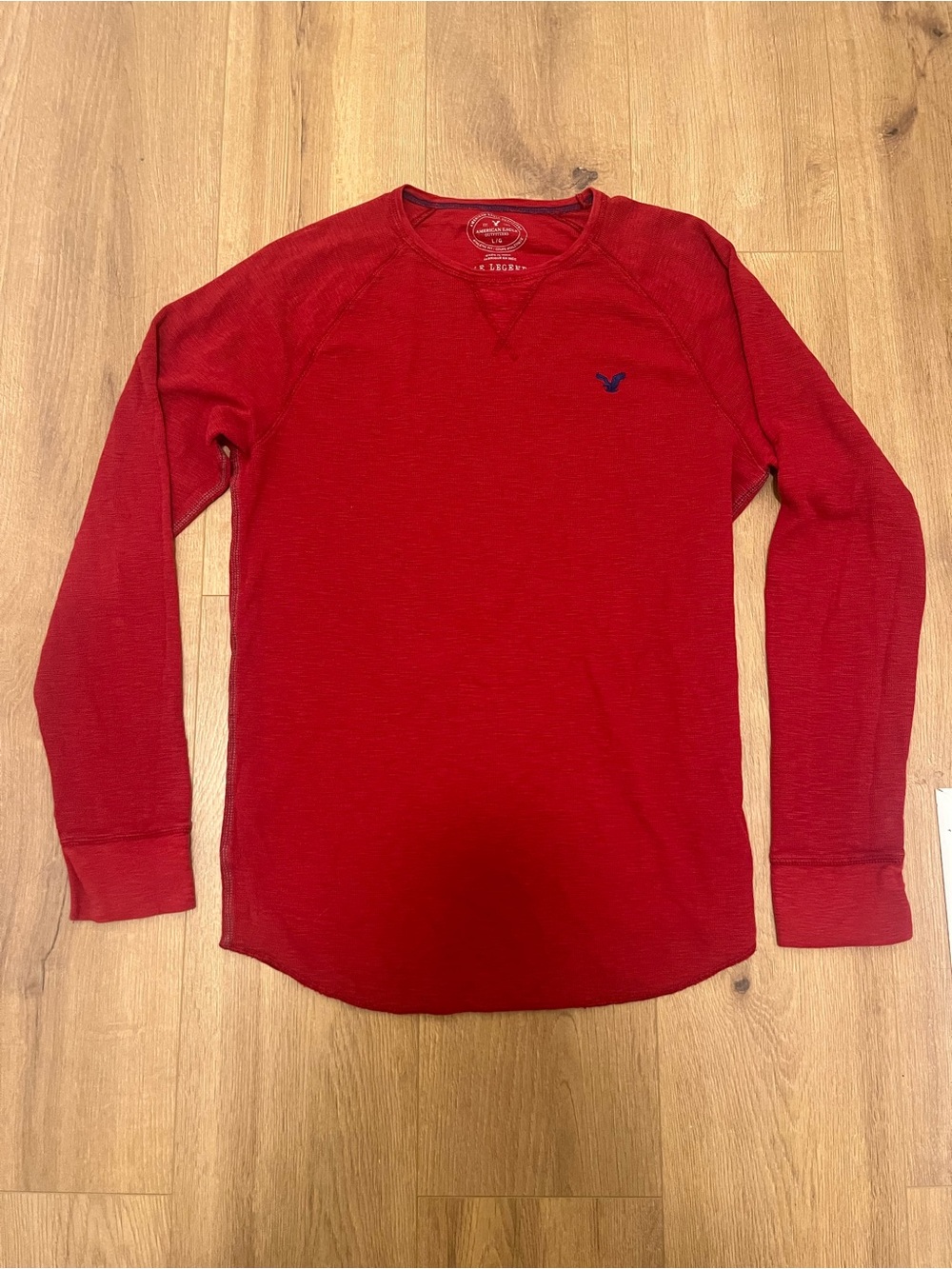 American Eagle Outfitters Men’s Red Long-Sleeve Thermal Shirt